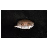 Bronze Pig-Shaped Pin with Safety Clasp