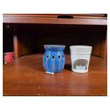 Ceramic Candle Holders in Blue and White