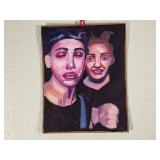 Hand-Painted Portrait on Board