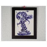 Pen and Ink Drawing of Mythical Creature