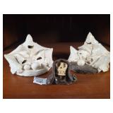 Ceramic Sculptures with Grim Reaper Figure