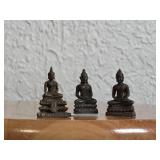 3 Small Bronze Buddha Figurines