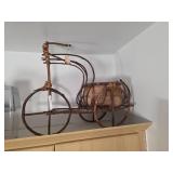 Metal and Wood Tricycle Planter