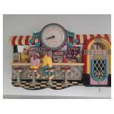 Retro Diner-Themed Wall Hanging Clock