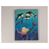 Hand-Painted Mermaid Ocean Scene Artwork