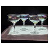 Iridescent Mid - Century Modern Coupe Glasses Set