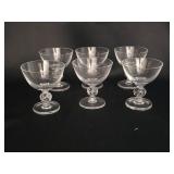 6 Clear Glass Mid - Century Modern Coupes