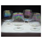 Iridescent Mid - Century Glass Goblets