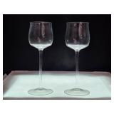 Crystal Mid - Century Modern Wine Glasses - Set o