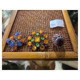 Vintage Multicolored Costume Brooches & Ring