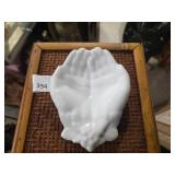 Milk Glass Open Hands Dish; Limoges, France