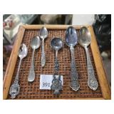 Six Vintage Souvenir State Spoons