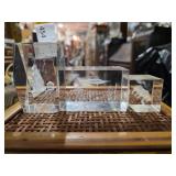 Three Etched Glass Blocks - Various Designs
