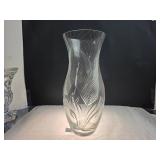 Clear Etched Glass Vase - 13 Inch Height