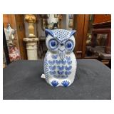Vintage Blue & White Chinoiserie Porcelain Owl