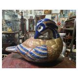 Vintage Mexican Tonala Art Ceramic Duck Figurine