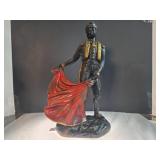 Matador Figurine w/ Red Cape Statue
