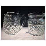 Cut Glass Pitcher & Lidded Jar Set