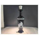 Black Ceramic Decanter w/ Greek Motif