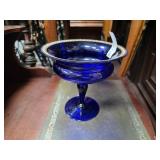 Westmoreland Vintage Cobalt Blue Glass pedestal