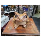 Vintage Japanese Shigaraki Stoneware Three Frogs