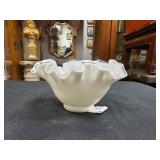 Vintage Fenton Silver Crest white milk glass