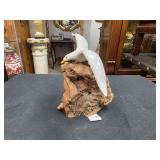 Vintage Bisque Seagull Figurine on Driftwood Base