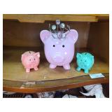 Piggy Banks - Pink Crowned & Miniatures