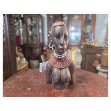 Kenyan Wood Bust w/ Beaded Necklace