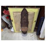 Carved Wood Wall Mount w/ Shelf