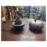 Two Benson Burner Metal Containers w/ Lids