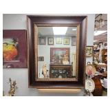 Wood Framed Rectangular Wall Mirror w/ Ornate
