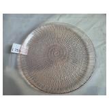 Eight Pink Textured Glass Plates