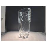 Clear Glass Vase - Etched Swirl Pattern