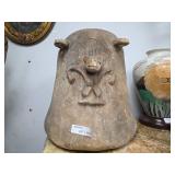 Ancient Bell - Stone Relief w/ symbolic figure