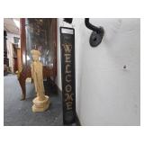Folk Art Painted Welcome Sign - Vertical Design