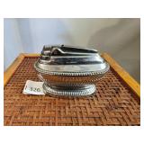Ronson Table Lighter - Silver - Tone Oval Base