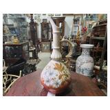 Floral Ceramic Pitcher w/ Gold Handle