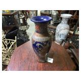 Satsuma Blue Decorative Vase w/ Floral Patterns