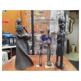 African Zulu Maiden Statue Black Tribal Water