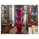 Victorian - Style Cranberry Glass Jug
