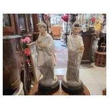 Vintage Asian Porcelain Figural Table Lamps