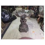 Metal Bowl on Pedestal Stand held by Cherubs