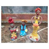 Handcrafted Cuban Folk Art Figurines Trio