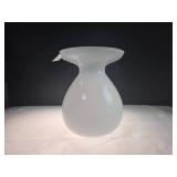 White Glass Vase - 7 Inch Height