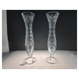 Crystal Glass Vases - Pair