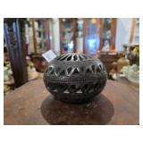 Handmade Mexican Barro Negro Decorative Bowl