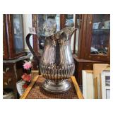 Silver - Plated Water Pitcher w/ Scroll Handle