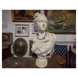 A. Carrier Belleuse Bust Statue - Floral Accent