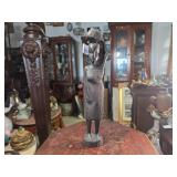 African Hand - Carved Wooden Female Figurine